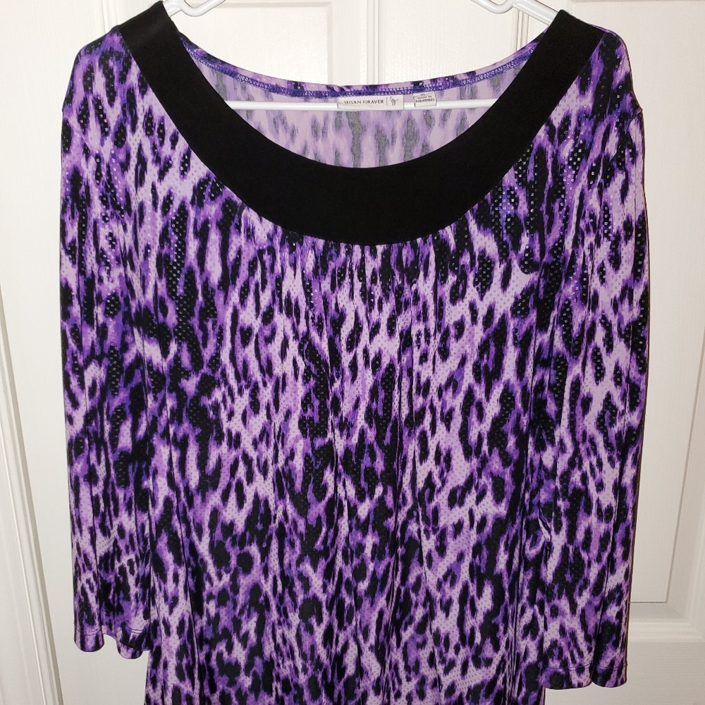 Susan Graver Liquid Knit Top Size XL